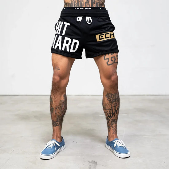 Mens Fashion Shorts Workout Beach Fitness Gym Shorts Men Street Wear Elastic Waist Quick Dry Breathable
