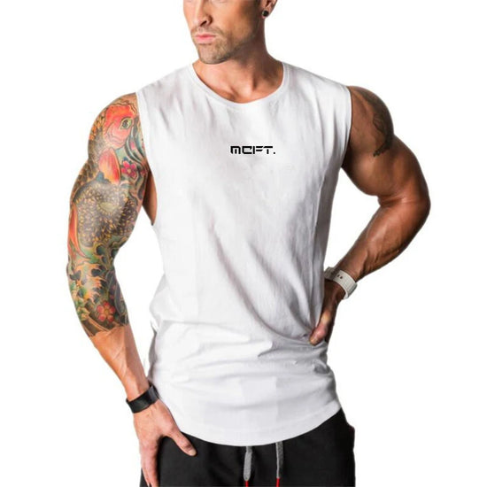 Summer Men Fashion Male Casual Minimalism Cotton Tank Tops Sport Running Vest Muscle Tops Breathable Comfortable cool T-shirt