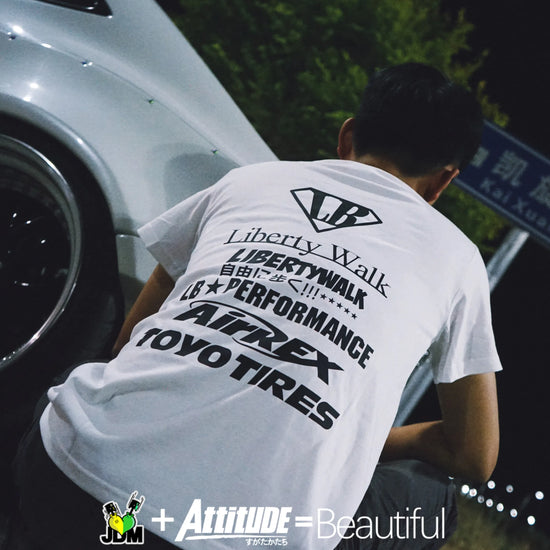 2026 Summer Fashion New Attitude ATTITUDE War God GTR35 Japanese LB Widebody Wraparound Liberty Walk Cotton ShortSleeved T-Shirt