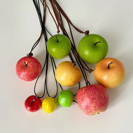 Funny Fashion Bag Accessories Trend Fruits Pendant Necklace for Women Girls Y2K Cute Party Necklace Aesthetic Jewelry