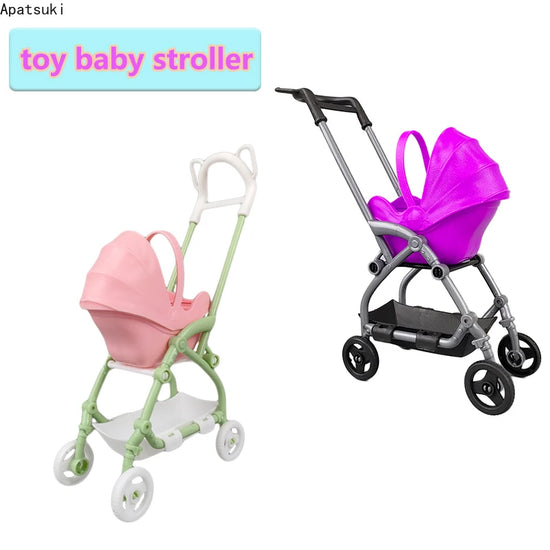 1/12 Miniature Dollhouse Accessories  Educational Toy DIY Assemble Playhouse Nursery Furniture Stroller Plastic Trolley
