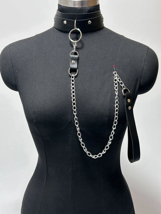Fashion Edgy Neck Accessory Set Drawstring Collar Collar and Leash Set for Women Fetish Couple Game Role Play Props Accessories